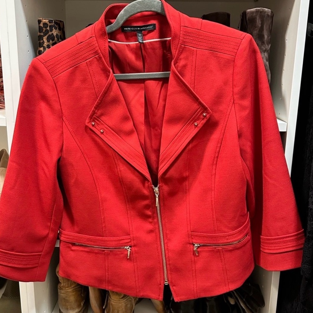 White House Black Market Red Women's Blazer